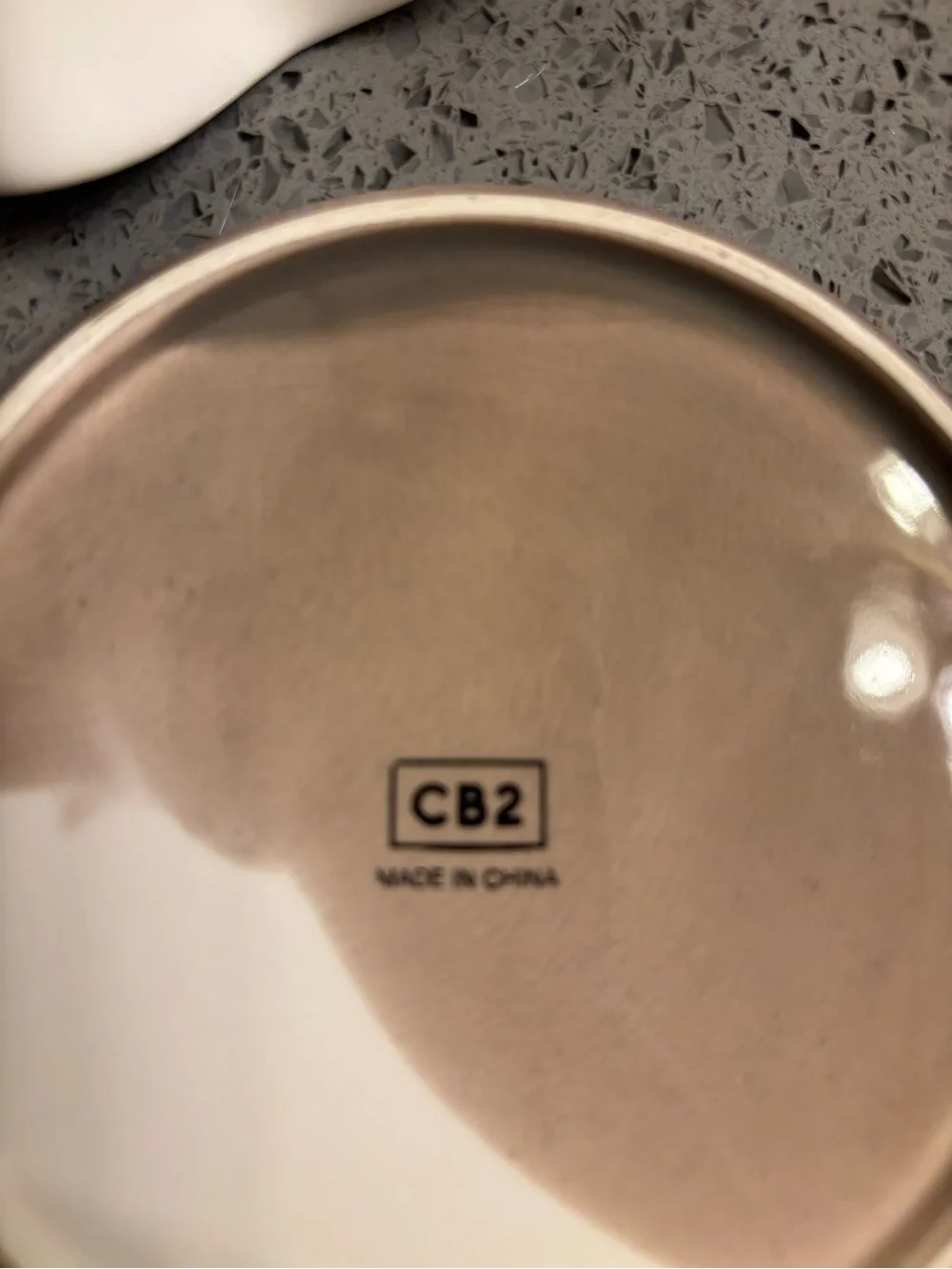 (2) CB2 two-toned glazed finish mini snack plates. With a scallop bowl.